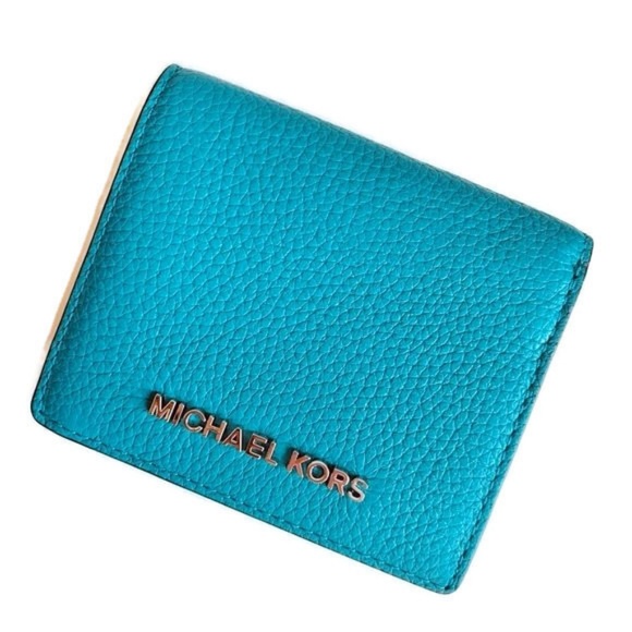 Michael Kors Handbags - Michael Kors Leather Carryall Wallet ~ Tile Blue